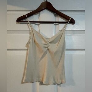 American Eagle Outfitters Cream Ribbed Camisole
